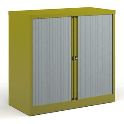 Bisley Tambour Cupboard Lockable Steel & Aluminium DST40GN 1000 x 470 x 1000 - 1015mm Green
