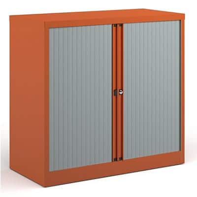 Bisley Tambour Cupboard Lockable Steel & Aluminium DST40OR 1000 x 470 x 1000 - 1015mm Orange
