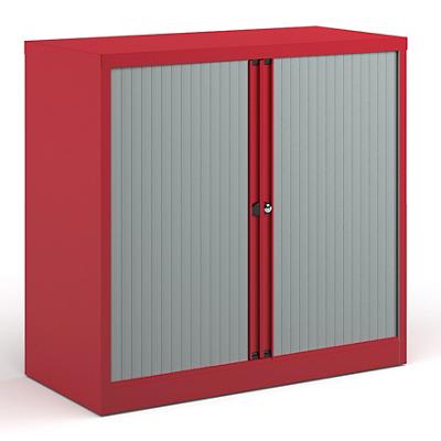 Bisley Tambour Cupboard Lockable Steel & Aluminium DST40R 1000 x 470 x 1000 - 1015mm Red