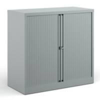 Bisley Tambour Cupboard Lockable Steel & Aluminium DST40S 1000 x 470 x 1000 - 1015mm Silver