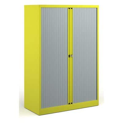 Bisley Tambour Cupboard Lockable Steel & Aluminium DST65YE 1000 x 470 x 1570 - 1585mm Yellow