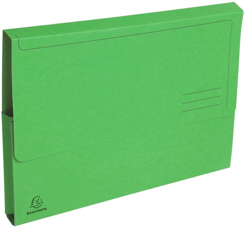 Exacompta Document Wallet 46973E A4 Board 24 (W) x 32 (H) cm Green Pack of 100