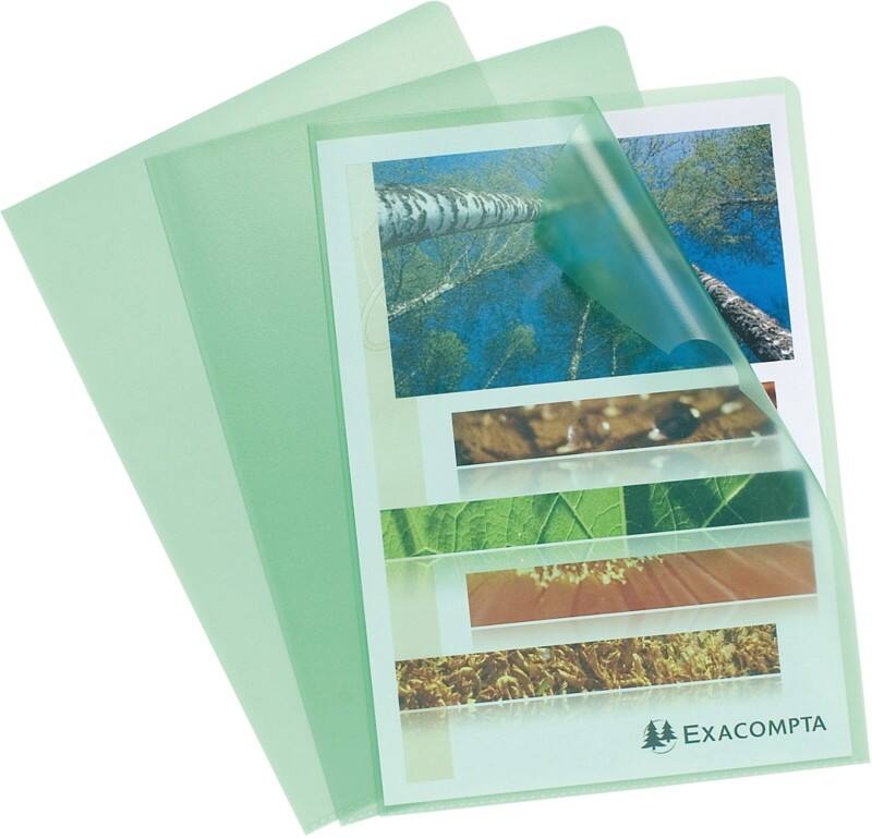 Exacompta Cut Flush Folder Green Polypropylene 120 Microns Pack of 100