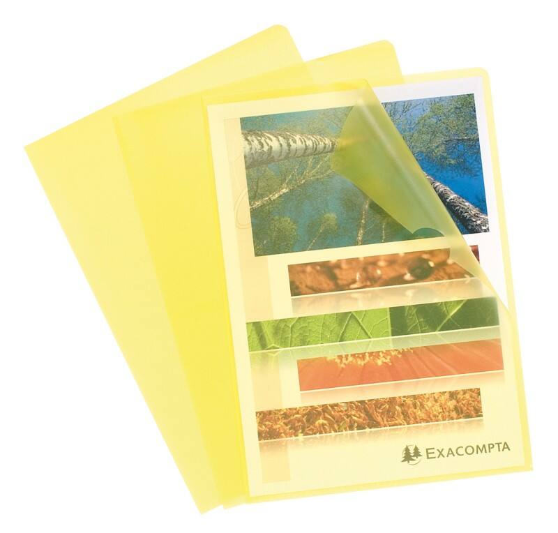 Exacompta Cut Flush Folder Yellow Polypropylene 120 Microns Pack of 100