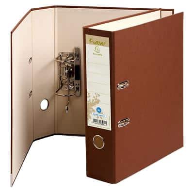 Exacompta Forever Lever Arch File A4 80 mm Chocolate 2 ring 53982E Cardboard Portrait Pack of 10