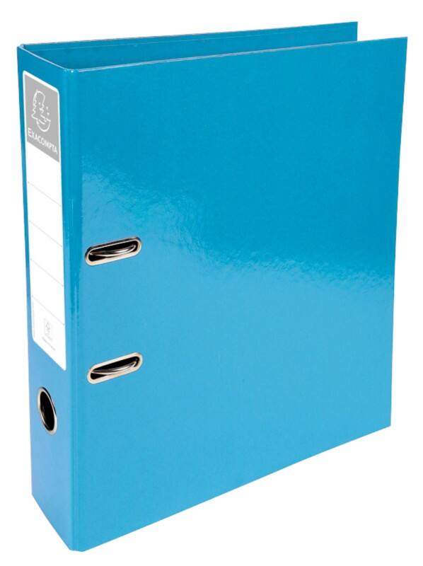 Exacompta Iderama Prem Touch Wide Lever Arch File A4 70 mm Light Blue 2 Rings 53627E Cardboard Glossy Portrait Pack of 10
