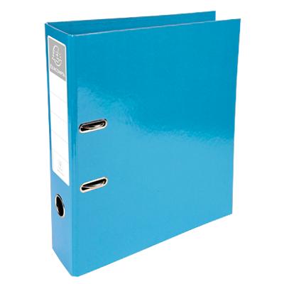 Exacompta Iderama Prem Touch Lever Arch File A4 70 mm Light Blue 2 ring 53627E Cardboard Glossy Portrait Pack of 10