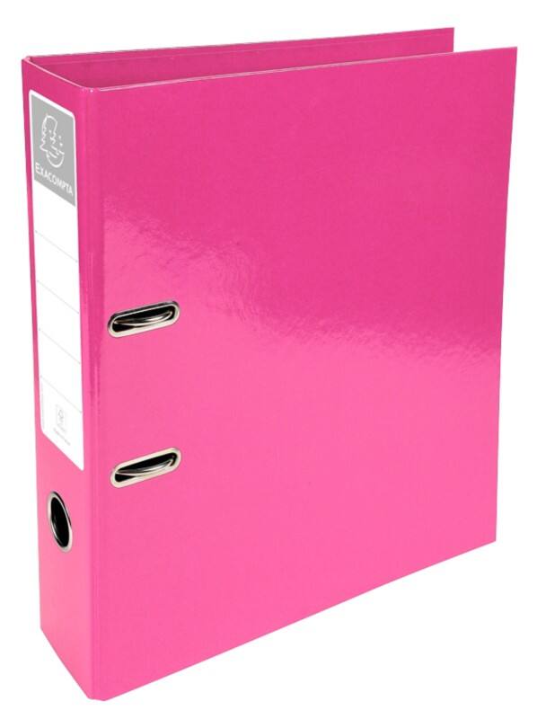 Exacompta Iderama Wide Lever Arch File A4 70 mm Pink 2 Rings 53624E Cardboard Glossy Portrait Pack of 10