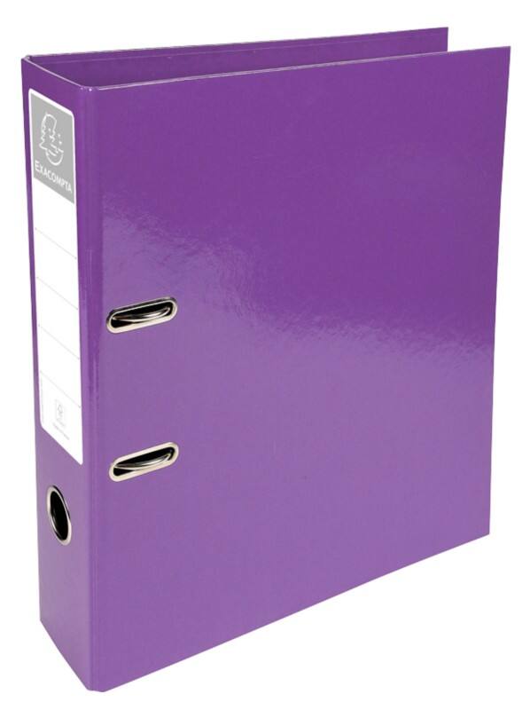 Exacompta Iderama Wide Lever Arch File A4 70 mm Purple 2 Rings 53626E Cardboard Glossy Portrait Pack of 10