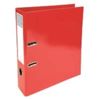 Exacompta Iderama Prem Touch Lever Arch File A4 70 mm Red 2 ring 53625E Cardboard Glossy Portrait Pack of 10