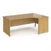 Dams International Right Hand Ergonomic Desk with Oak Coloured MFC Top Contract 25 1800 x 1200 x 725 mm