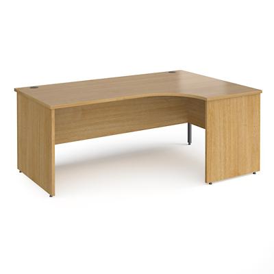 Dams International Right Hand Ergonomic Desk with Oak Coloured MFC Top Contract 25 1800 x 1200 x 725 mm
