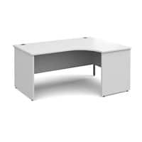 Dams International Right Hand Ergonomic Desk with White MFC Top and Graphite Panel Ends and Silver Frame Corner Post Legs Contract 25 1600 x 1200 x 725 mm