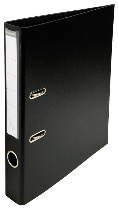 Exacompta Prem Touch Narrow Lever Arch File A4 50 mm Black 2 Rings 53541E Plastic Portrait  10 Pieces