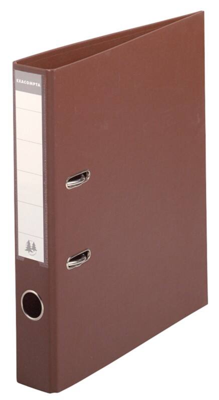 Exacompta Prem Touch Narrow Lever Arch File A4 50 mm Brown 2 Rings 53546E Plastic Portrait  10 Pieces