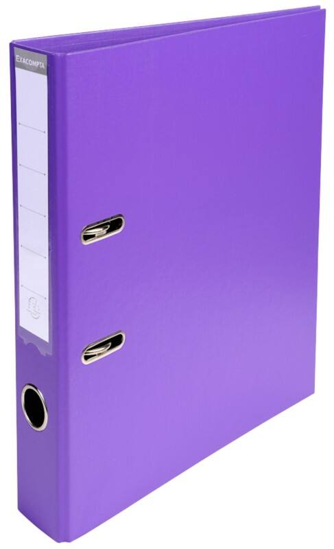 Exacompta Prem Touch Narrow Lever Arch File A4 50 mm Dark Purple 2 Rings 53557E Plastic Portrait  10 Pieces