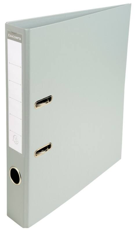 Exacompta Prem Touch Narrow Lever Arch File A4 50 mm Grey 2 Rings 53540E Plastic Portrait  10 Pieces
