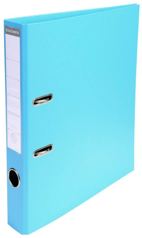 Exacompta Prem Touch Narrow Lever Arch File A4 50 mm Light Blue 2 Rings 53502E Plastic Portrait  10 Pieces