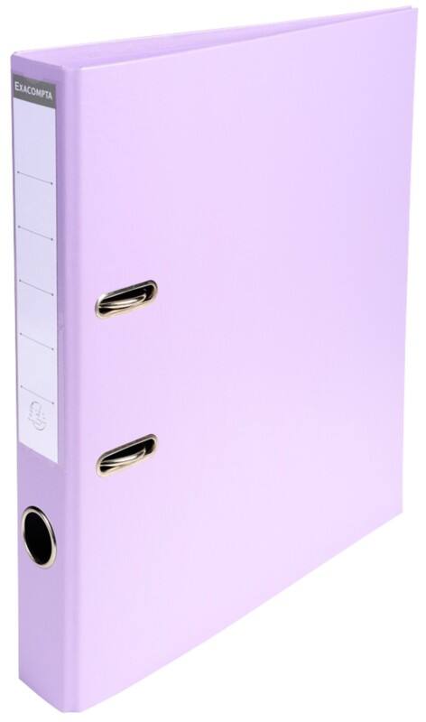 Exacompta Prem Touch Narrow Lever Arch File A4 50 mm Lilac 2 Rings 53507E Plastic Portrait  10 Pieces