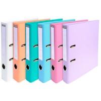 Exacompta Prem Touch Lever Arch File A4 50 mm Assorted 2 ring 53044E Cardboard, PP (Polypropylene) Portrait  Pack of 10