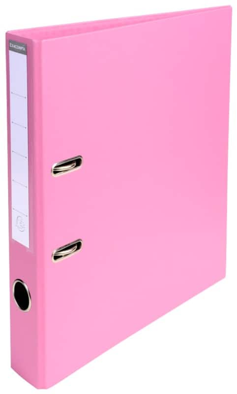 Exacompta Prem Touch Narrow Lever Arch File A4 50 mm Pink 2 Rings 53555E Plastic Portrait  10 Pieces