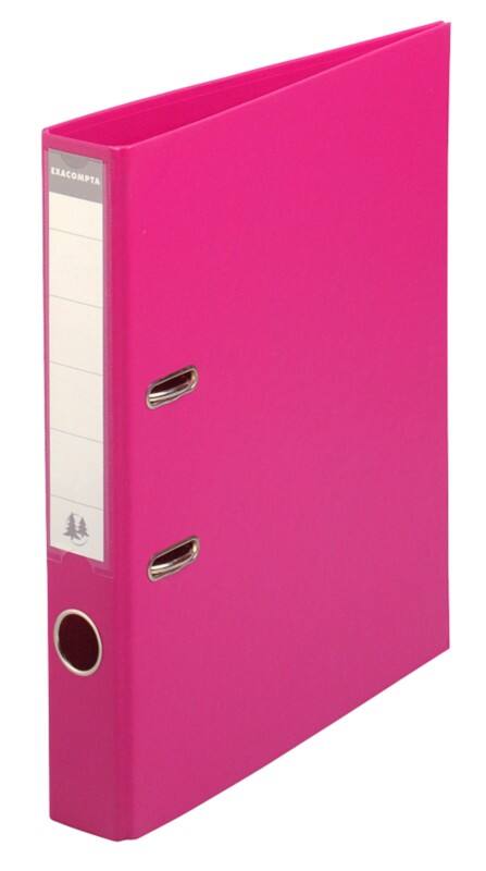 Exacompta Prem Touch Narrow Lever Arch File A4 50 mm Raspberry 2 Rings 53559E Plastic Portrait  10 Pieces