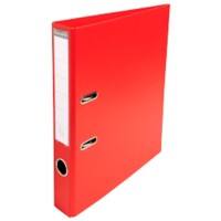 Exacompta Prem Touch Lever Arch File A4 50 mm Red 2 Rings 53545E Cardboard, PP (Polypropylene) Portrait  Pack of 10