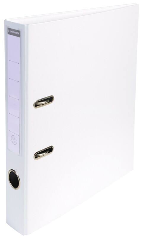 Exacompta Prem Touch Narrow Lever Arch File A4 50 mm White 2 Rings 53548E Plastic Portrait  10 Pieces