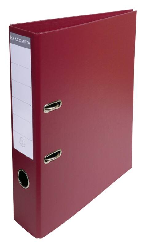 Exacompta Prem Touch Wide Lever Arch File A4 70 mm Burgundy 2 Rings 53704E Plastic Portrait  10 Pieces