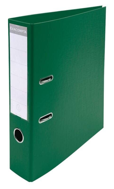 Exacompta Prem Touch Wide Lever Arch File A4 70 mm Dark Green 2 Rings 53753E Plastic Portrait  10 Pieces