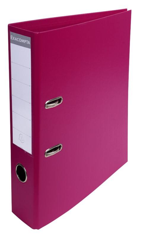 Exacompta Prem Touch Wide Lever Arch File A4 70 mm Fuchsia 2 Rings 53747E Plastic Portrait  10 Pieces