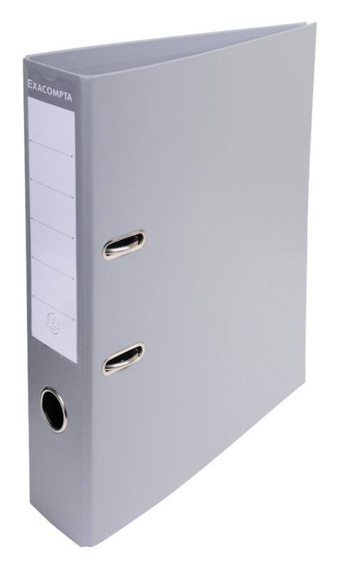 Exacompta Prem Touch Wide Lever Arch File A4 70 mm Grey 2 Rings 53740E Plastic Portrait  10 Pieces