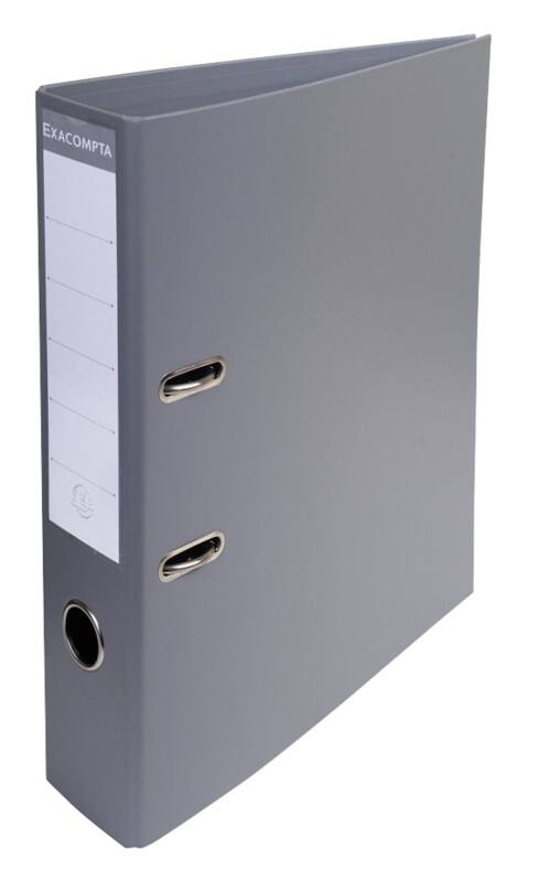 Exacompta Prem Touch Wide Lever Arch File A4 70 mm Dark Grey 2 Rings 53754E Plastic Portrait  10 Pieces