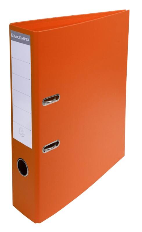 Exacompta Prem Touch Wide Lever Arch File A4 70 mm Orange 2 Rings 53744E Plastic Portrait  10 Pieces