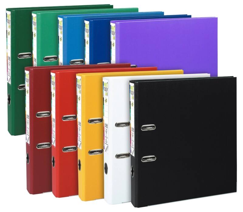 Exacompta Prem Touch Narrow Lever Arch File A4 50 mm Assorted 2 Rings 53154E Plastic Portrait  10 Pieces