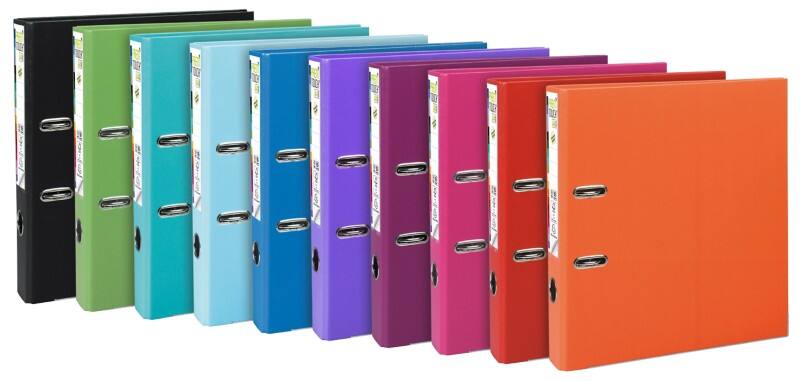 Exacompta Prem Touch Narrow Lever Arch File A4 50 mm Assorted 2 Rings 53244E Plastic Portrait  10 Pieces