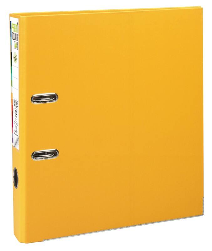 Exacompta Prem Touch Narrow Lever Arch File A4 50 mm Yellow 2 Rings 53149E Plastic Portrait  10 Pieces
