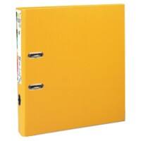 Exacompta Prem Touch Lever Arch File A4 50 mm Yellow 2 Rings 53149E Cardboard, PP (Polypropylene) Portrait  Pack of 10