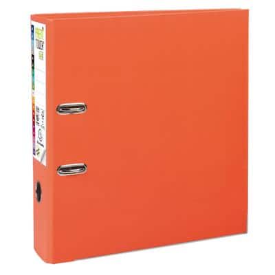 Exacompta Prem Touch Lever Arch File A4 80 mm Orange 2 ring 53344E Cardboard, PP (Polypropylene) Portrait Pack of 10
