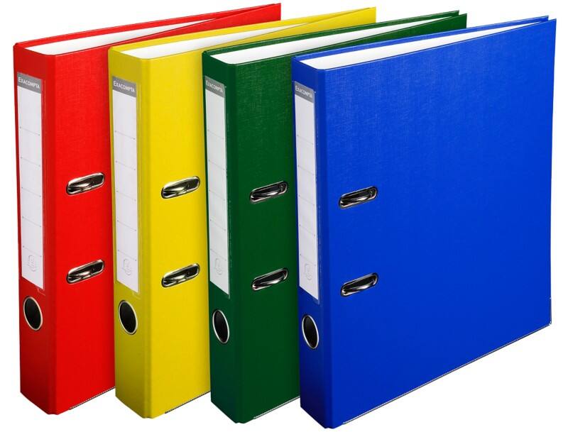 Exacompta Narrow Lever Arch File A4 50 mm Assorted 2 Rings 915400B Plastic Portrait  20 Pieces