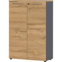 GERMANIA Melamine Cupboard Lockable 800 x 400 x 1,200 mm Brown, Graphite