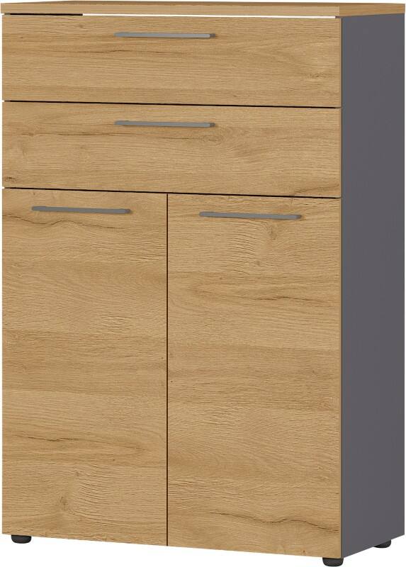 GERMANIA Melamine Cupboard Lockable 800 x 400 x 1,200 mm Brown, Graphite