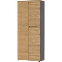 GERMANIA Melamine Cupboard Lockable 800 x 400 x 1,970 mm Brown, Graphite