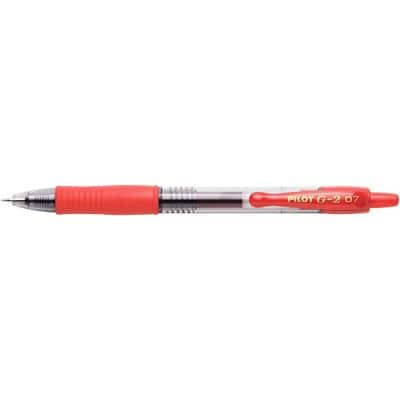 Pilot G-2 07 Retractable Rollerball Pen Grip Medium 0.4 mm Red Pack of 12