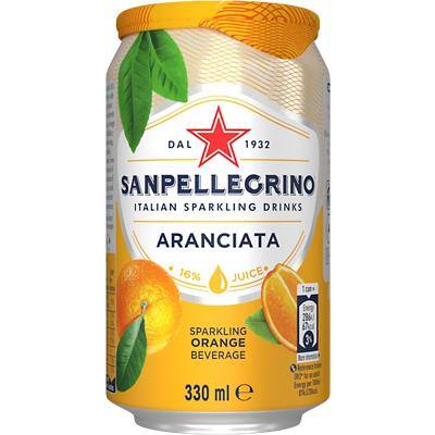 S.Pellegrino Aranciata Orange Sparkling Drink Can 330ml Pack of 24