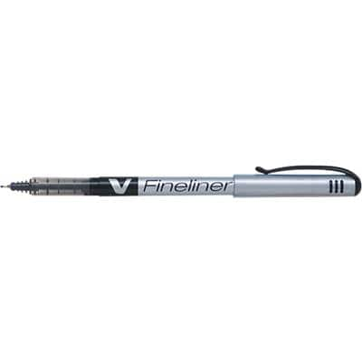 Pilot V Fineliner Pen Fine 0.5 mm Black Pack of 12