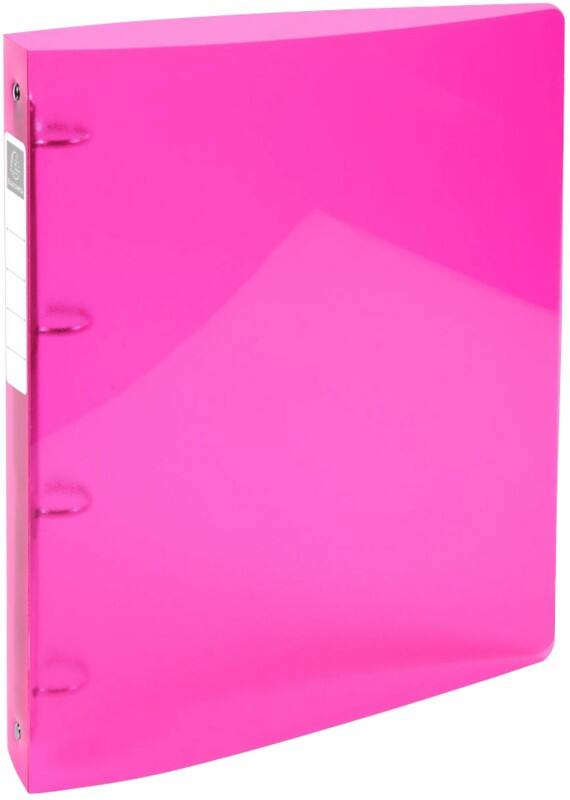 Exacompta Iderama 15 mm Ring Binder PP (Polypropylene) A4 4 Rings Pink 51774E Pack of 10