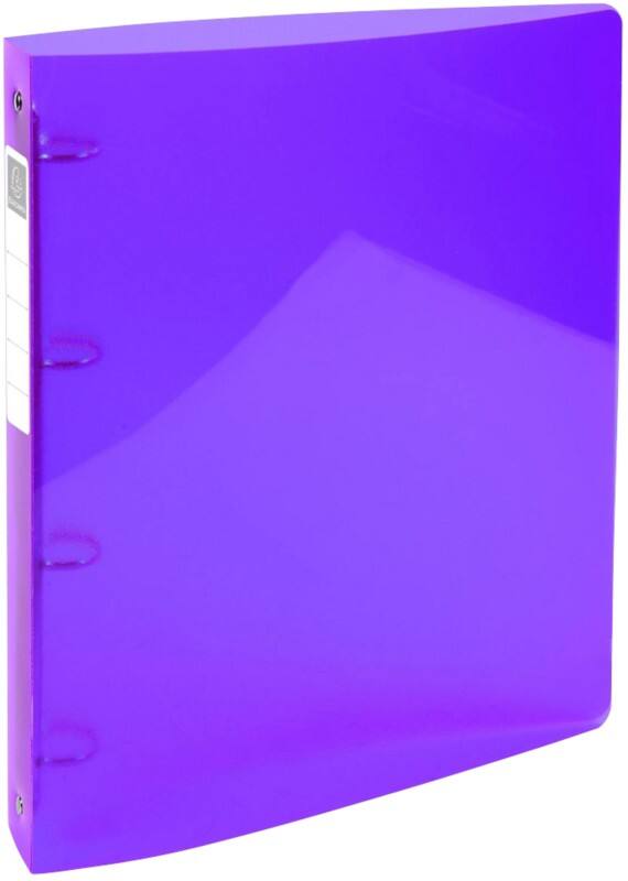 Exacompta Iderama 15 mm Ring Binder PP (Polypropylene) A4 4 Rings Purple 51776E Pack of 10