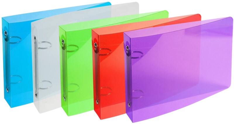 Exacompta Crystal 25 mm Ring Binder PP (Polypropylene) 2 Rings Assorted 51099E Pack of 10