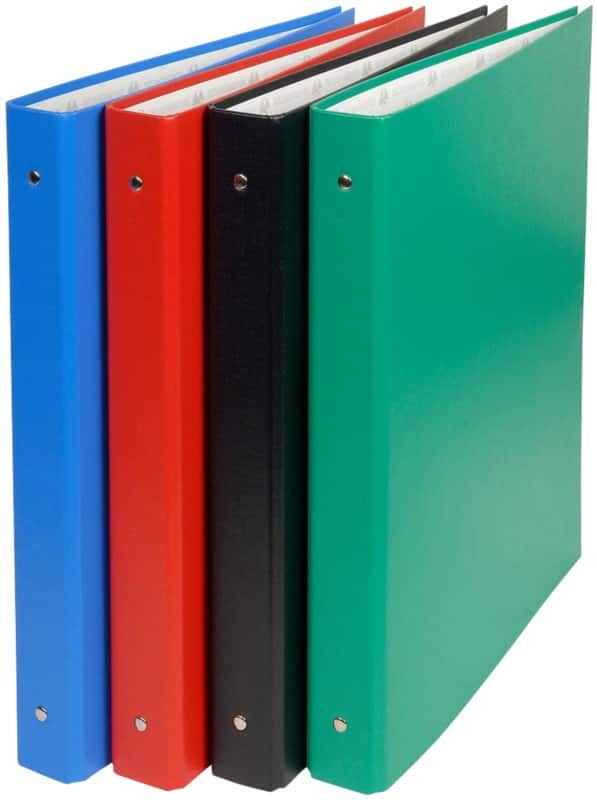 Exacompta 30 mm Ring Binder Cardboard, PU (Polyurethane), PVC (Polyvinyl Chloride) A4 4 Rings Assorted 52432E Pack of 10